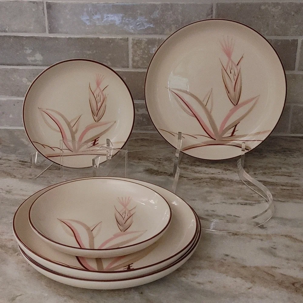 5 MCM Winfield Pink Dragon Flower Dishes